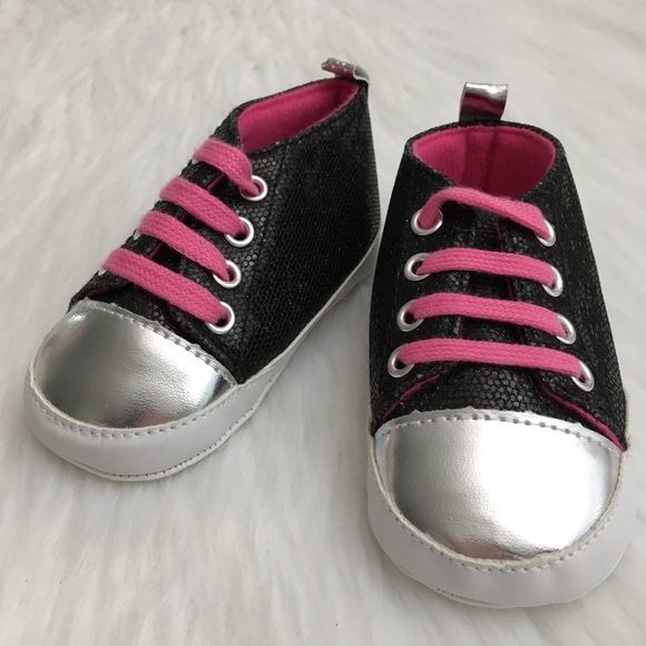 Baby Vision | Black Glittery Sneakers 12-18 Months - Picture 4 of 7
